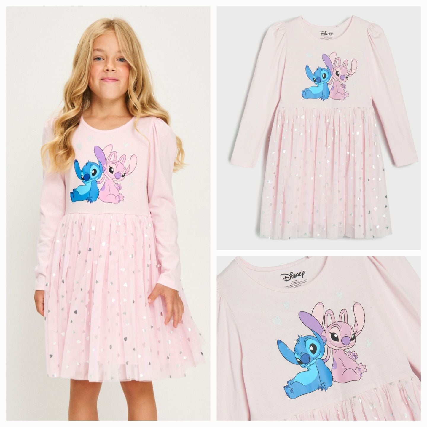 Disney Stitch Girls Tulle Dress – Soft Pink