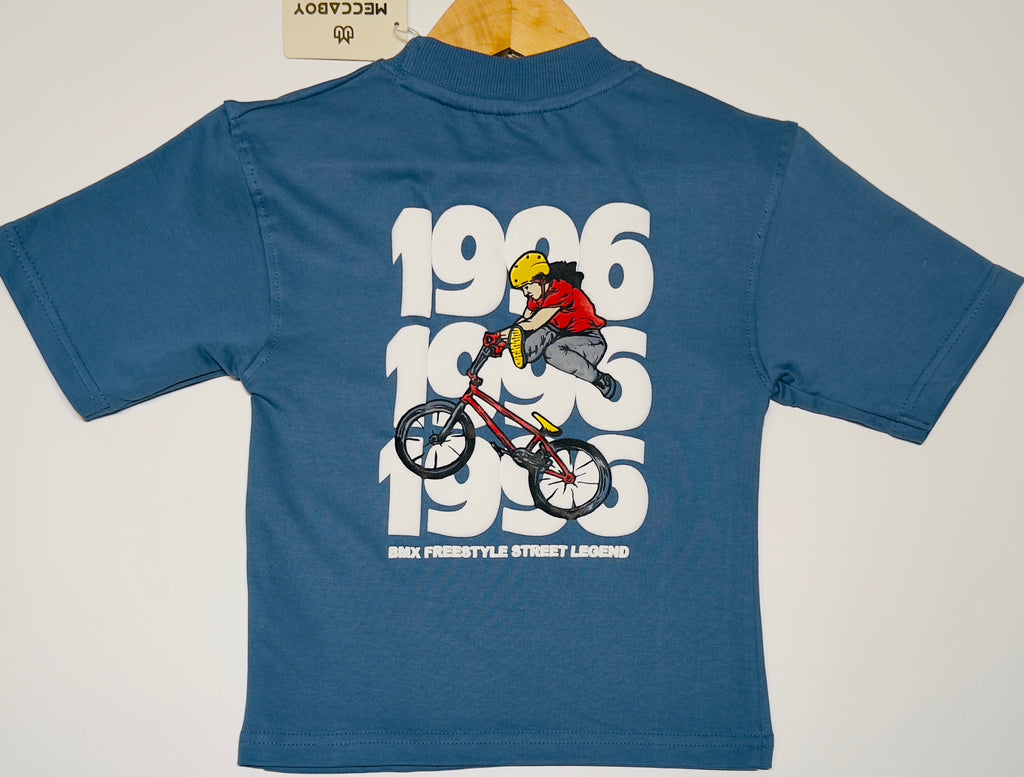 Boys Premium Graphic T-Shirt – Blue (Front & Back Print)