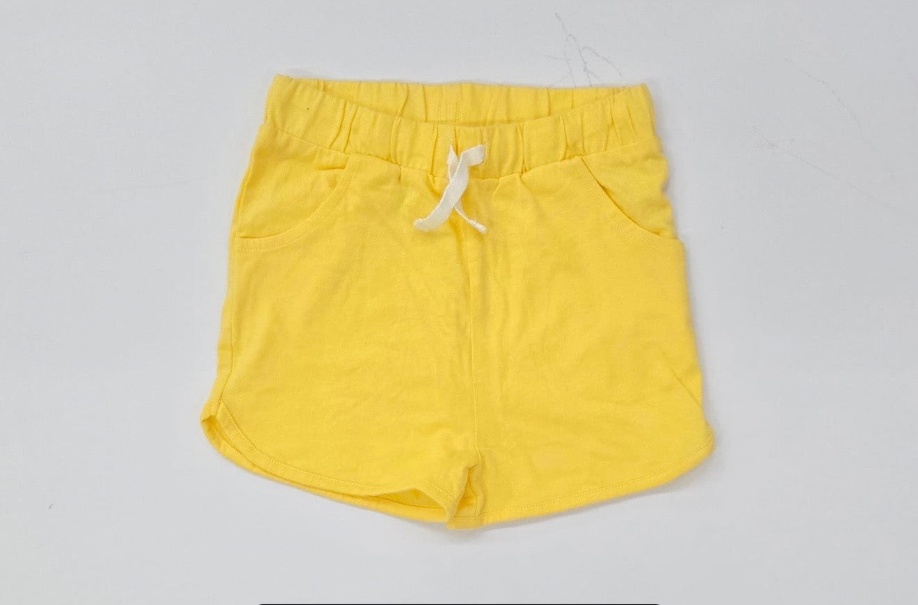 Girls Solid Yellow Casual Shorts