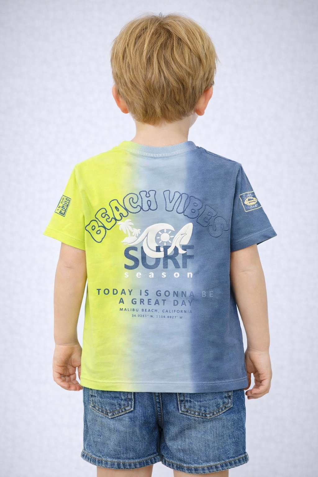 Boys Blue & Neon Tie-Dye Graphic T-Shirt