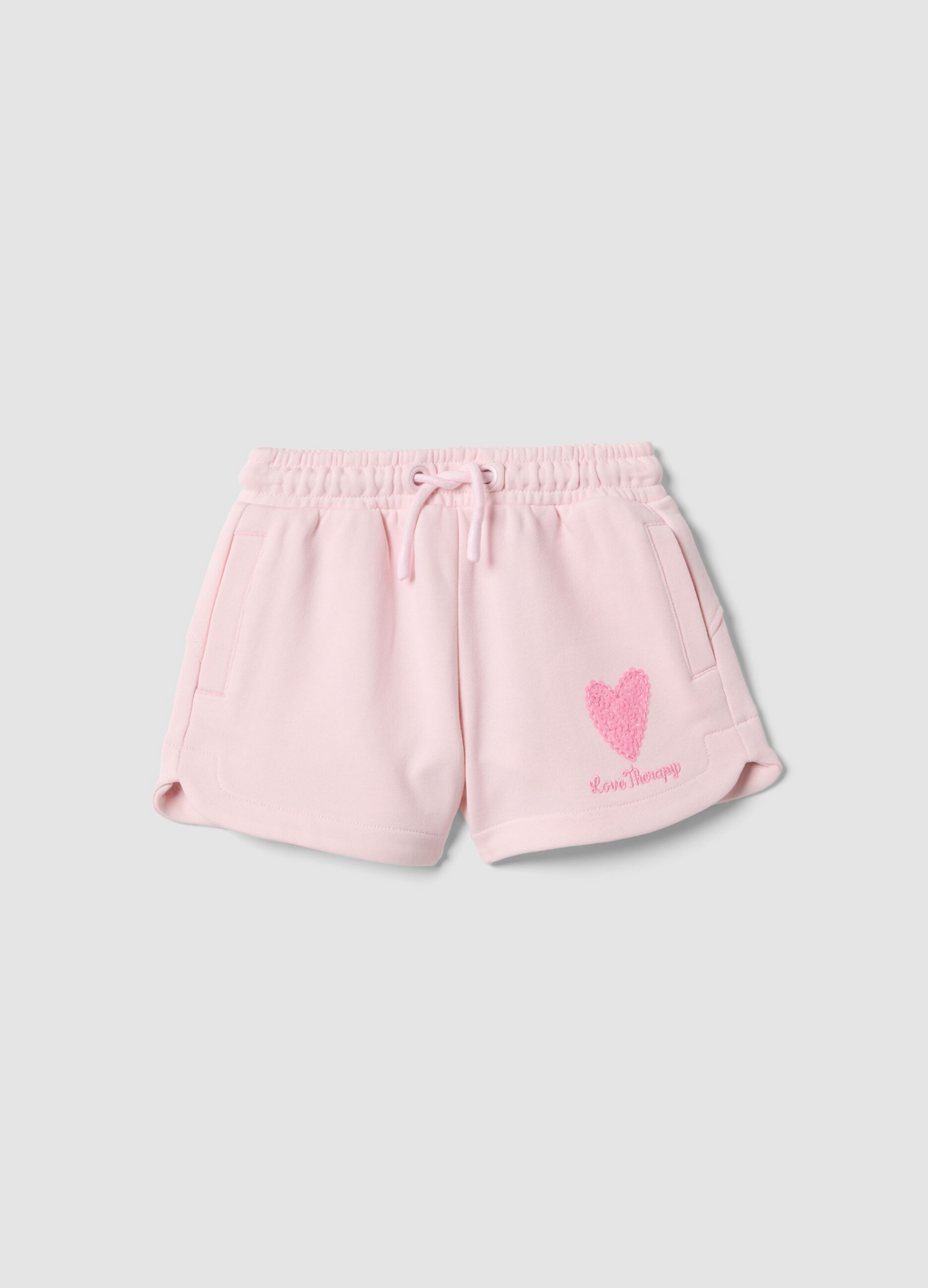 OVS Girls Pink Love Therapy Shorts – Soft Cotton Comfort