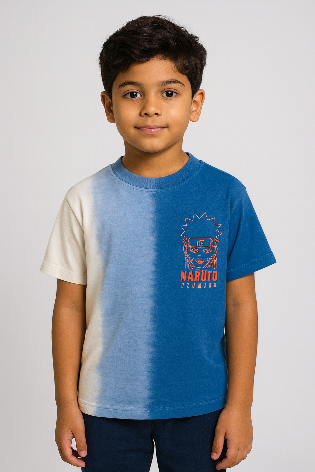 Boys Naruto Uzumaki Half-Dye Kids T-Shirt