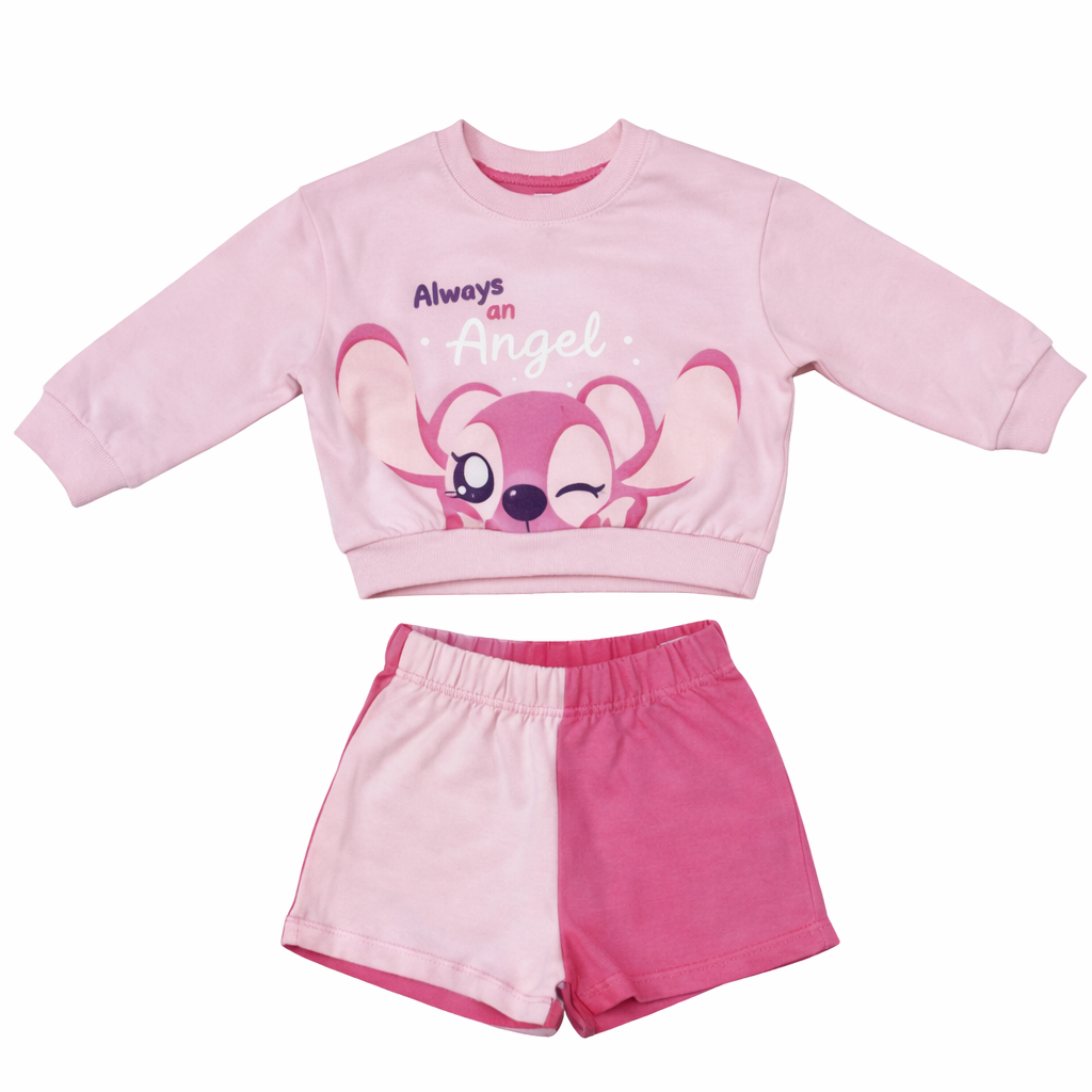 💗 “Always an Angel” Girls T-shirt & Shorts Co-ord Set – Pink