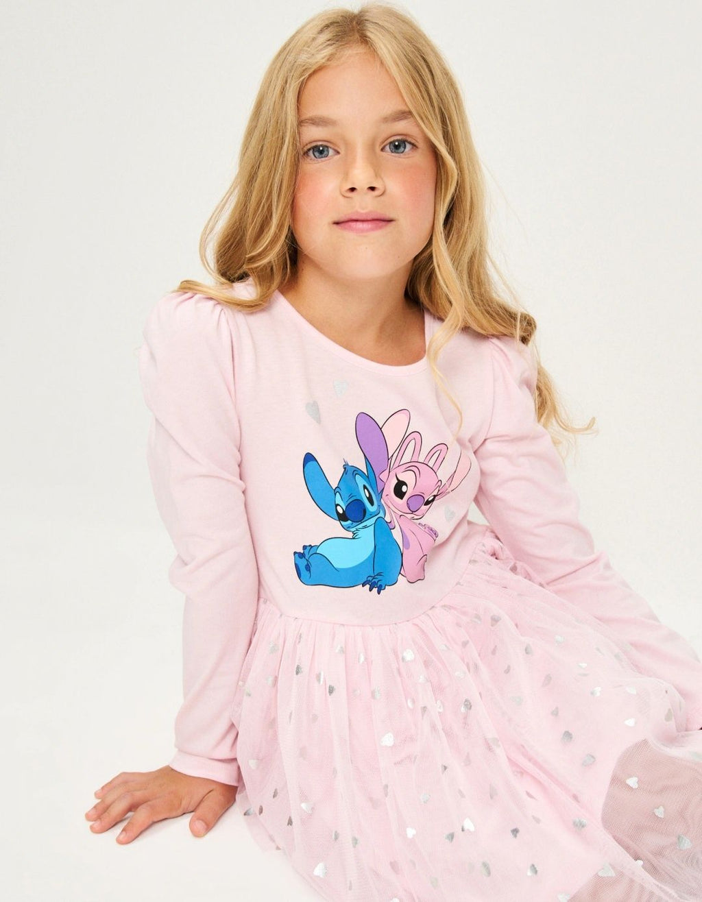 Disney Stitch Girls Tulle Dress – Soft Pink