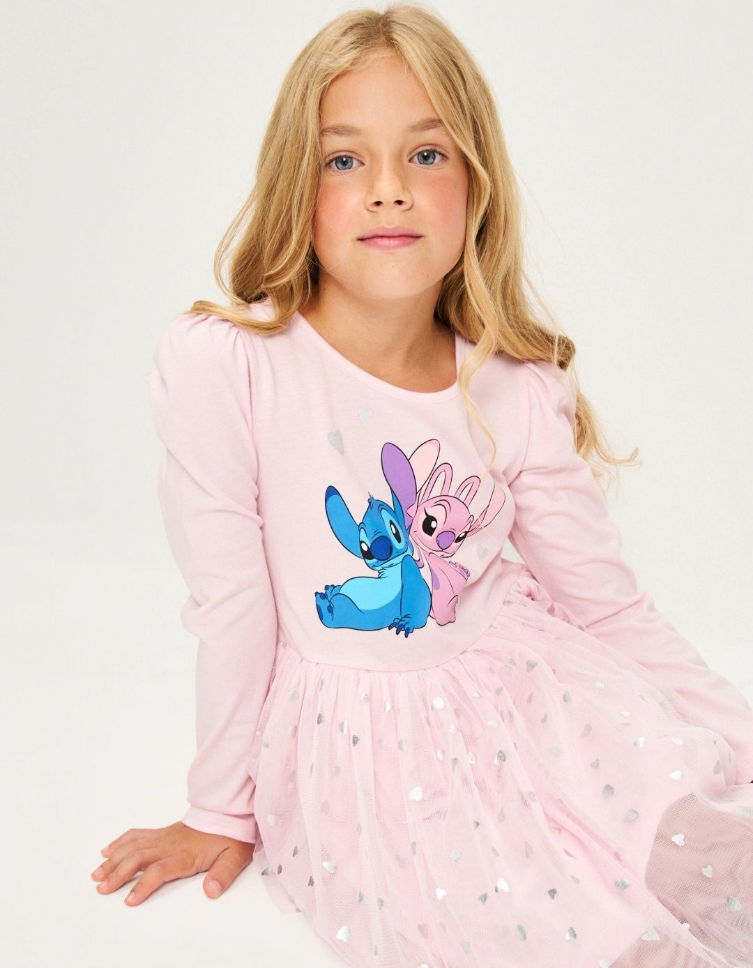 Disney Stitch Girls Tulle Dress – Soft Pink
