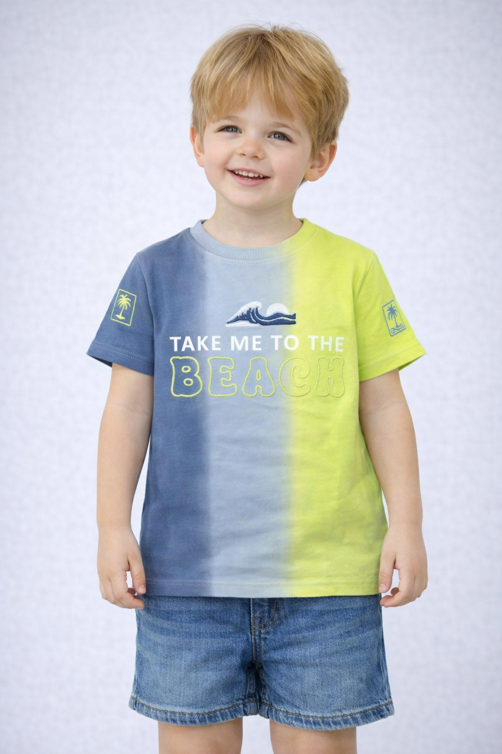 Boys Blue & Neon Tie-Dye Graphic T-Shirt