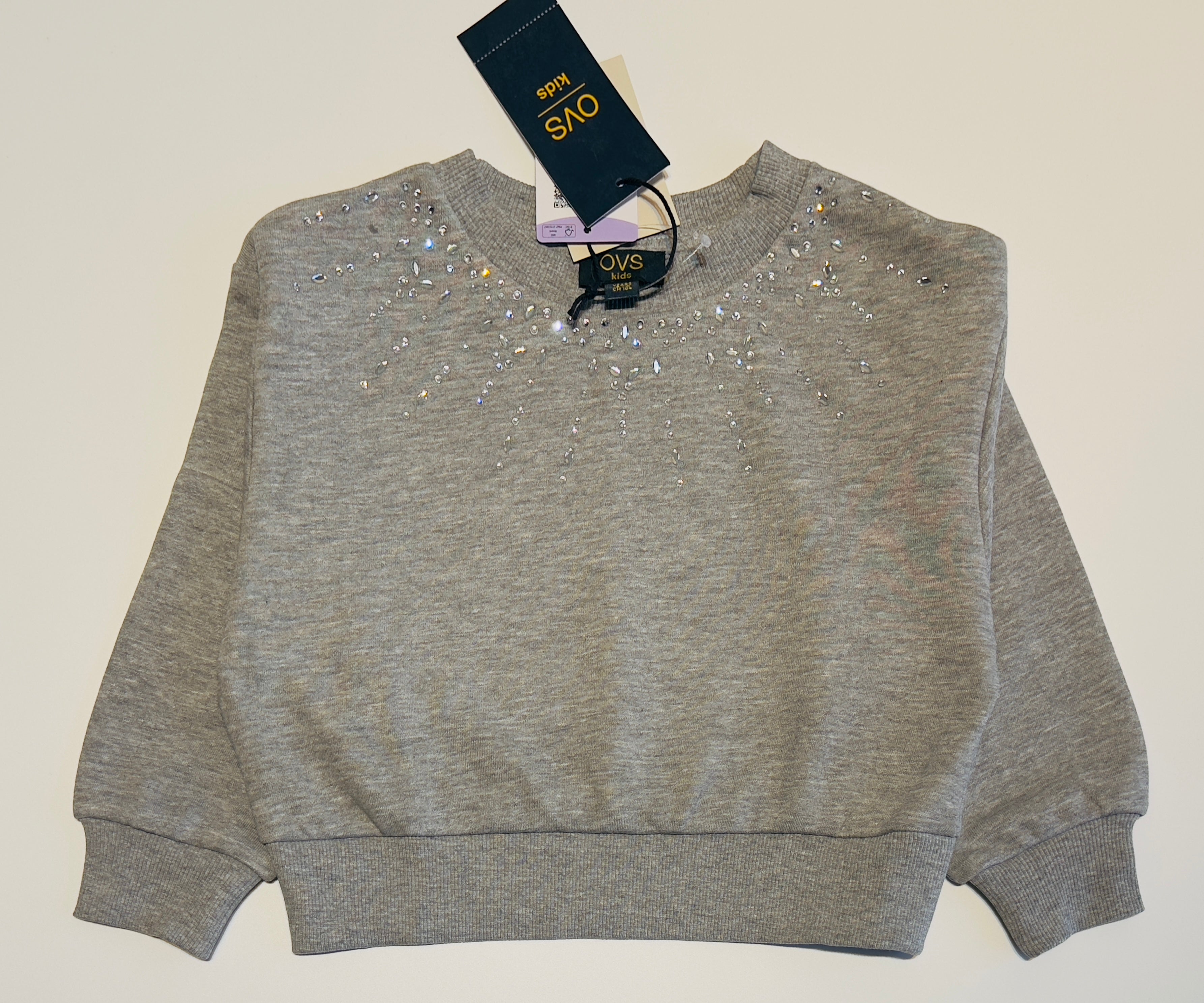 Embellished Grey Girls Sweatshirt
