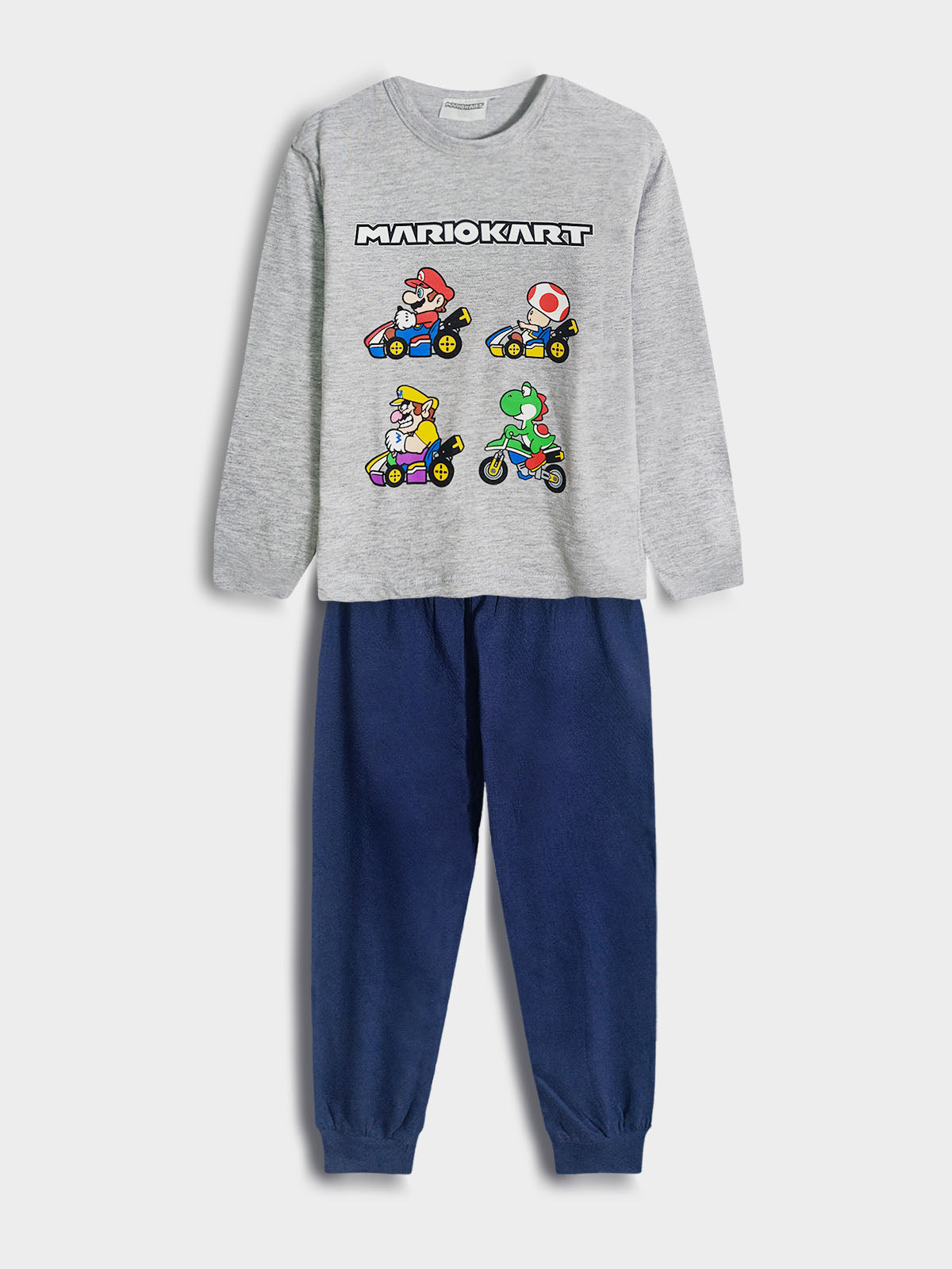 🏁 Mario Kart Boys T-shirt & Jogger Set – Grey & Navy