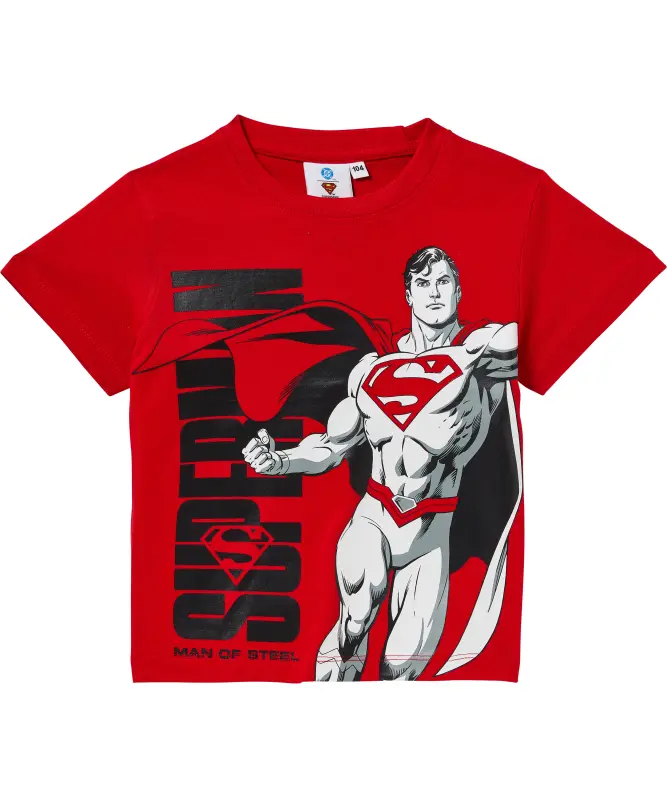 Superman “Man of Steel” Boys Graphic T-Shirt – Red