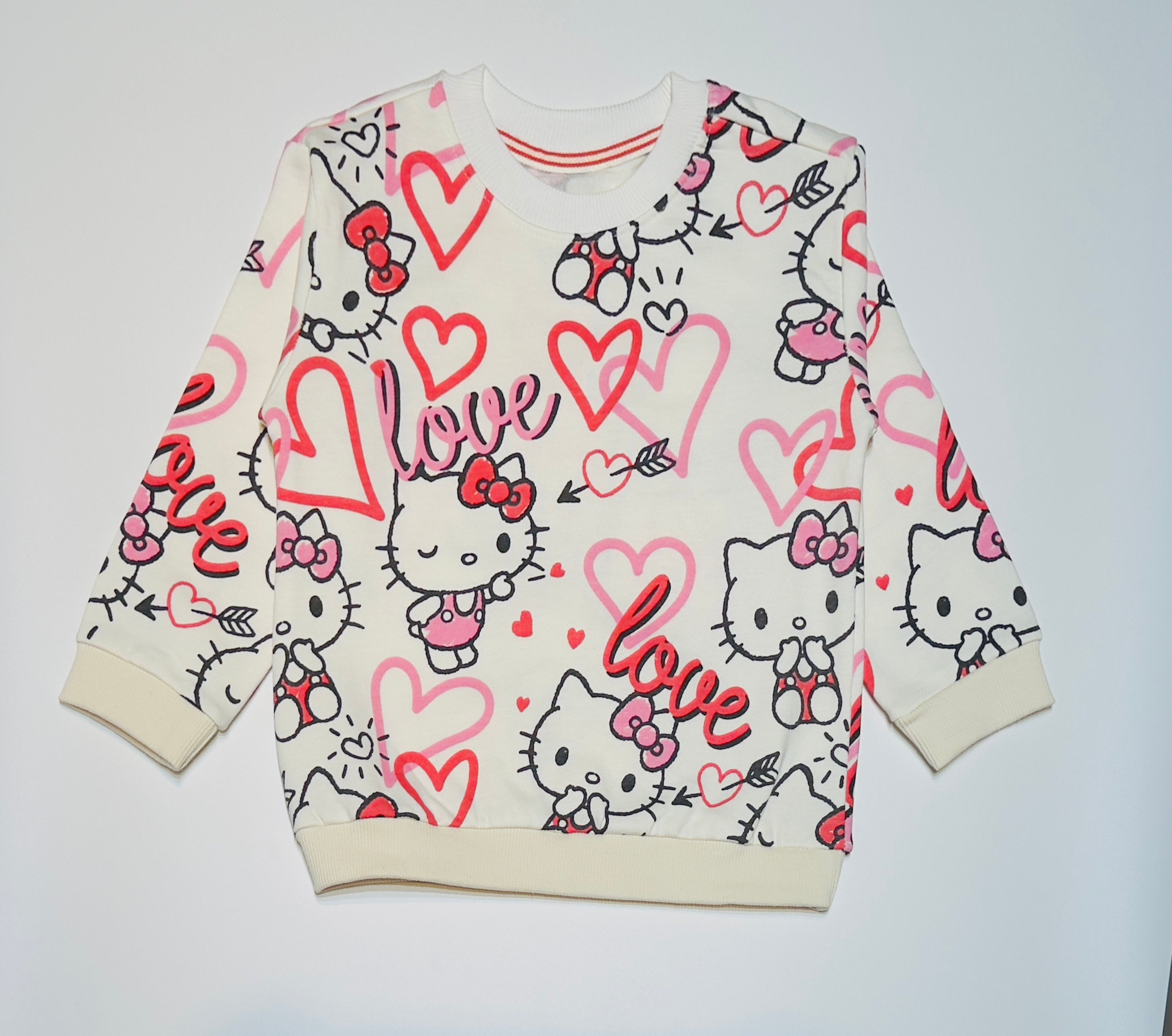 Hello Kitty Love Print Girls Tracksuit Set