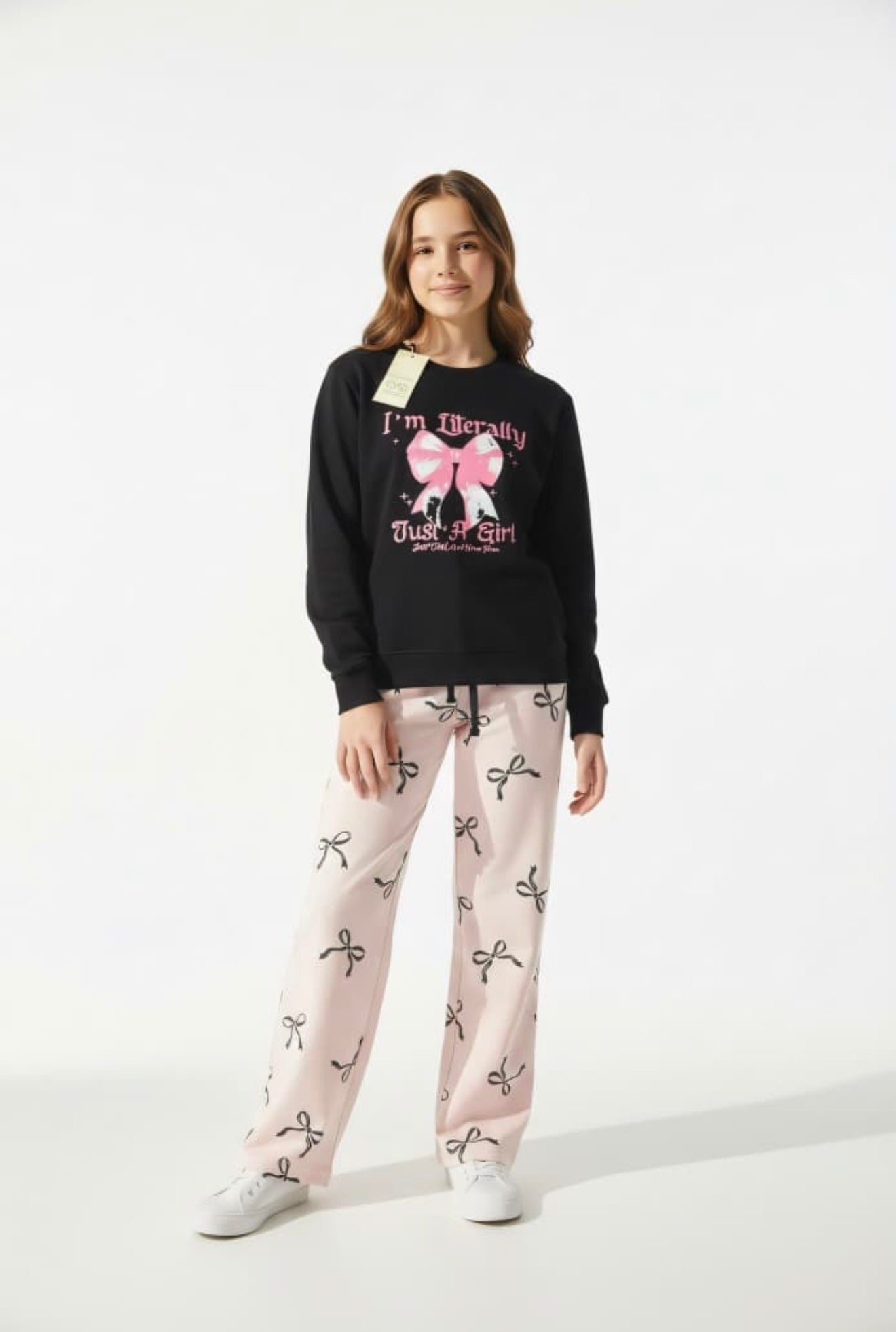 Girls Graphic Sweatshirt & Lounge Pants Set