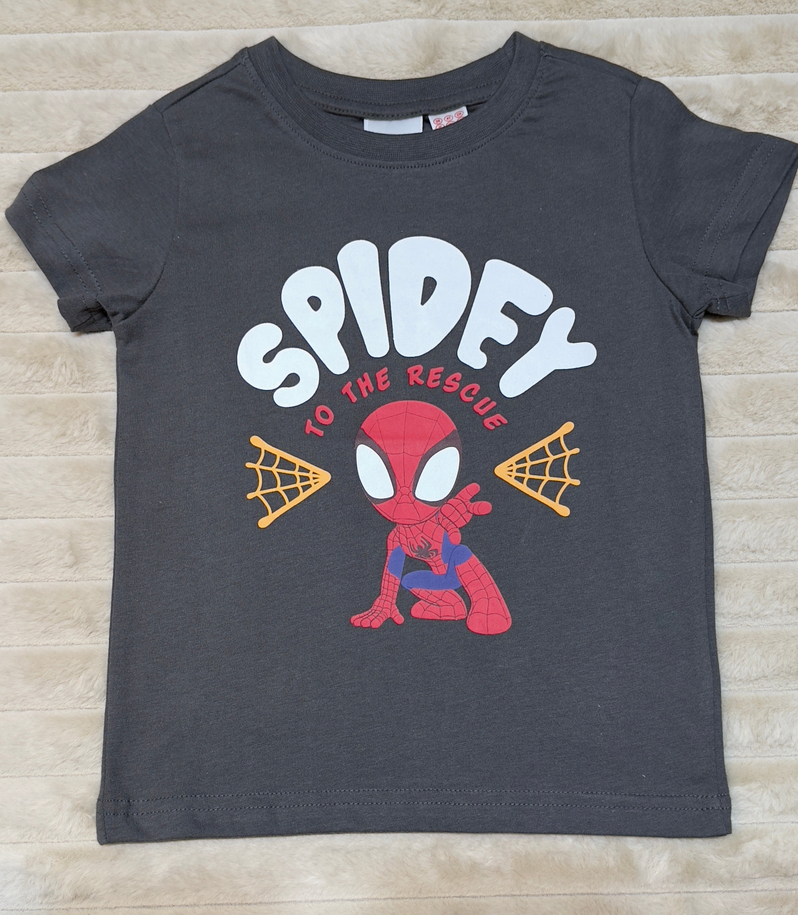 🕷️ Spidey “To The Rescue” Boys T-Shirt – Dark Grey