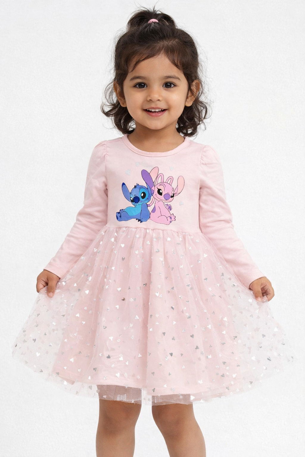 Disney Stitch Girls Tulle Dress – Soft Pink