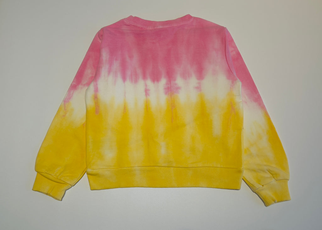 Edmama Pink–Yellow Tie-Dye Girls Sweatshirt