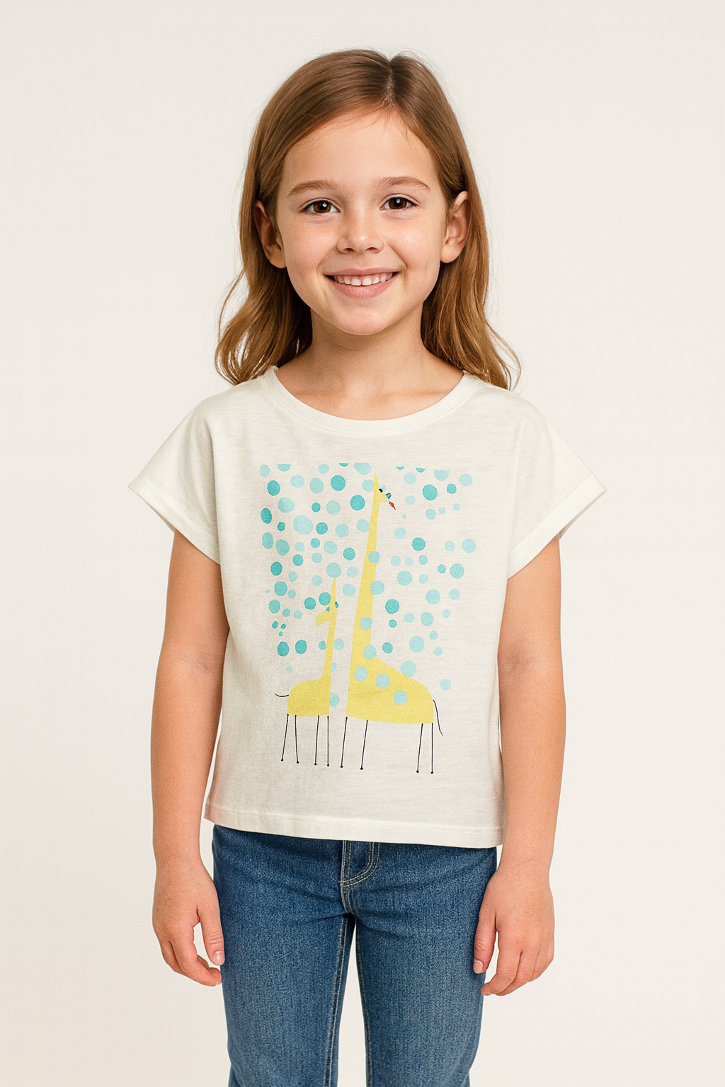 Giraffe Print Girls T-Shirt