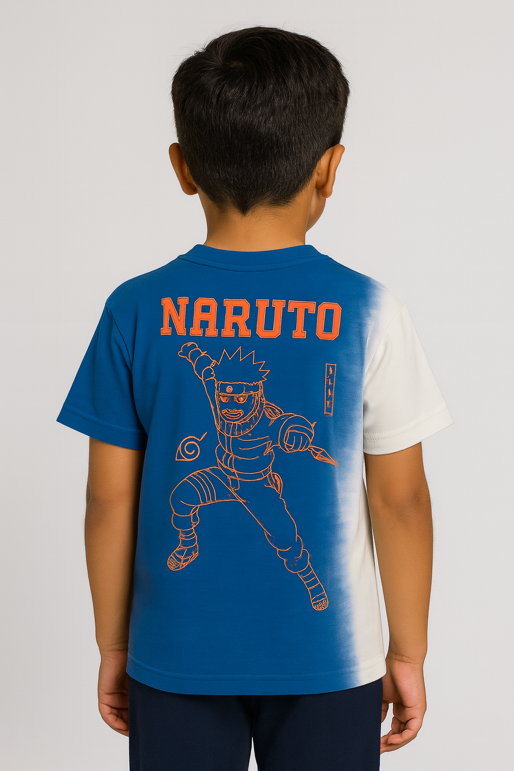 Boys Naruto Uzumaki Half-Dye Kids T-Shirt