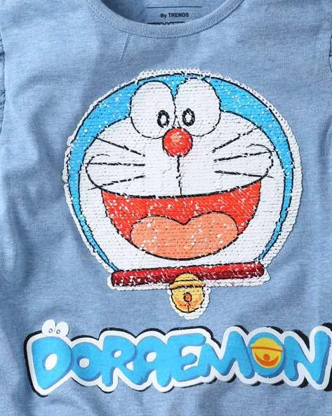 Doraemon Girls Sequin Top