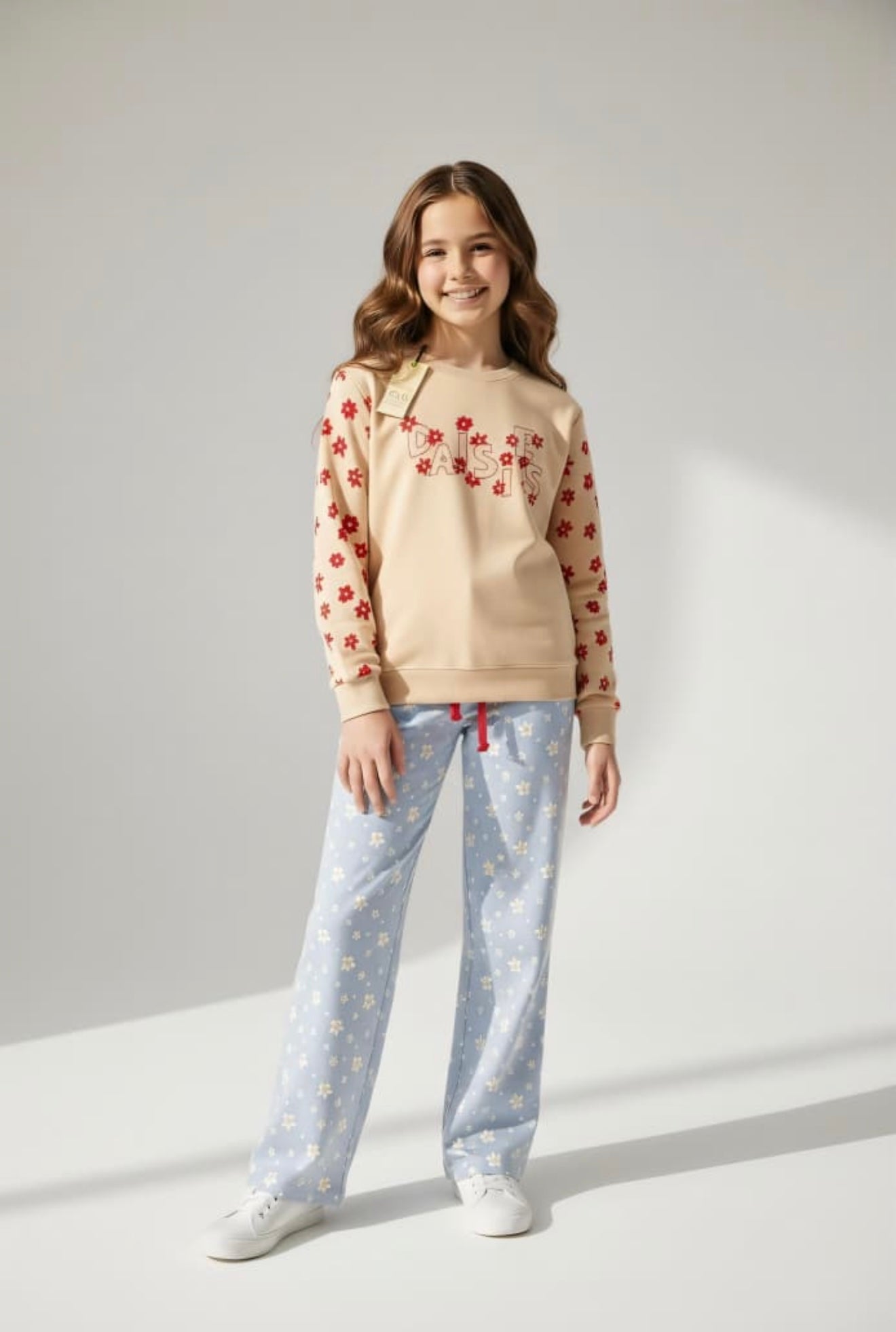 Girls Floral Sweatshirt & Lounge Pants Set