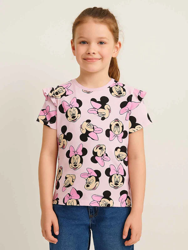 Disney Minnie All-Over Print Girls T-Shirt 🎀