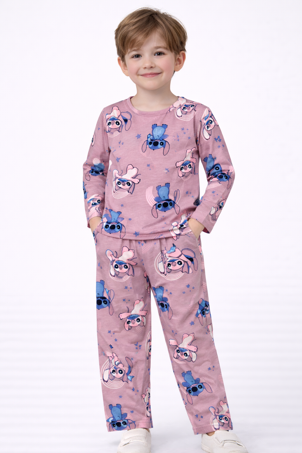Stitch Print Unisex Night Suit Set