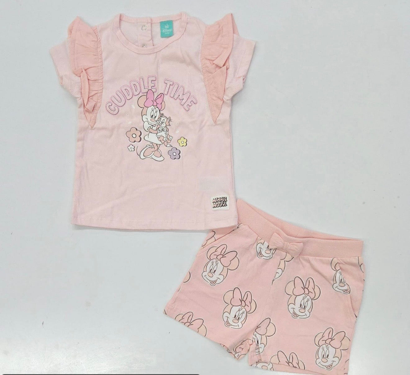 Girls Minnie Mouse Pink Co-ord Set – T-Shirt & Shorts