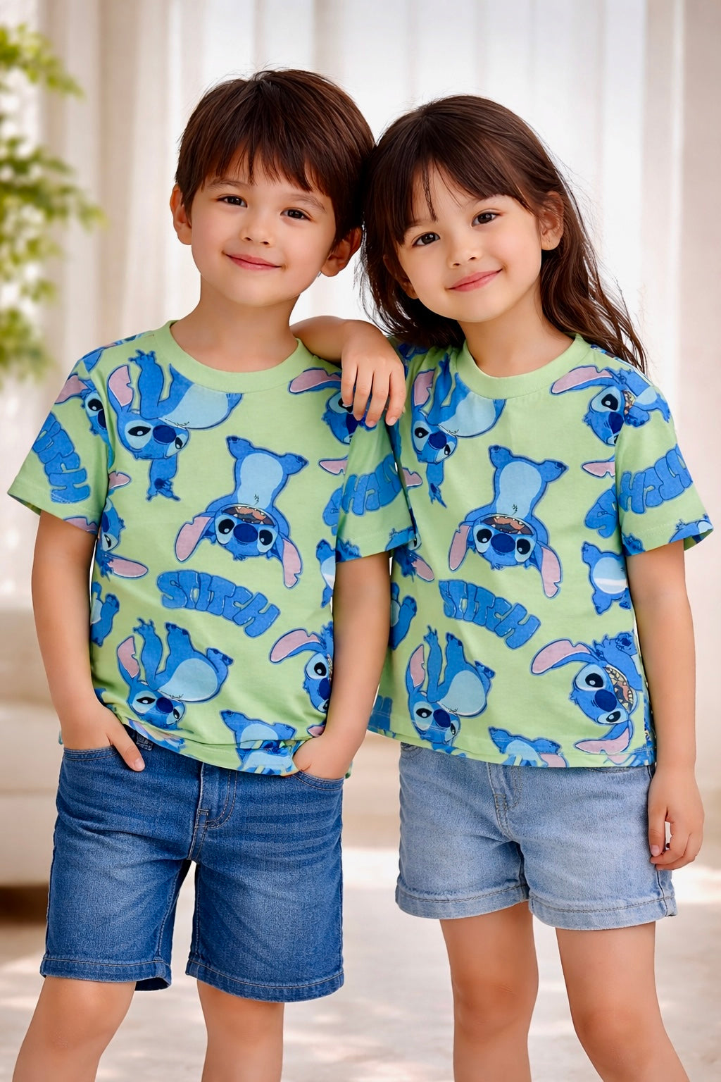 Disney Stitch Unisex Printed Cotton T-Shirt