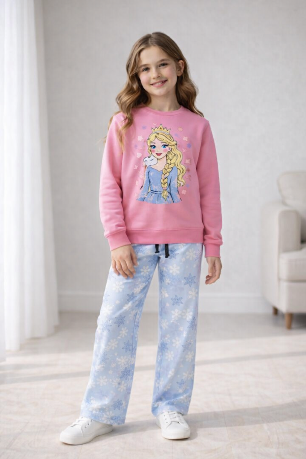 Girls Princess Print Lounge Set