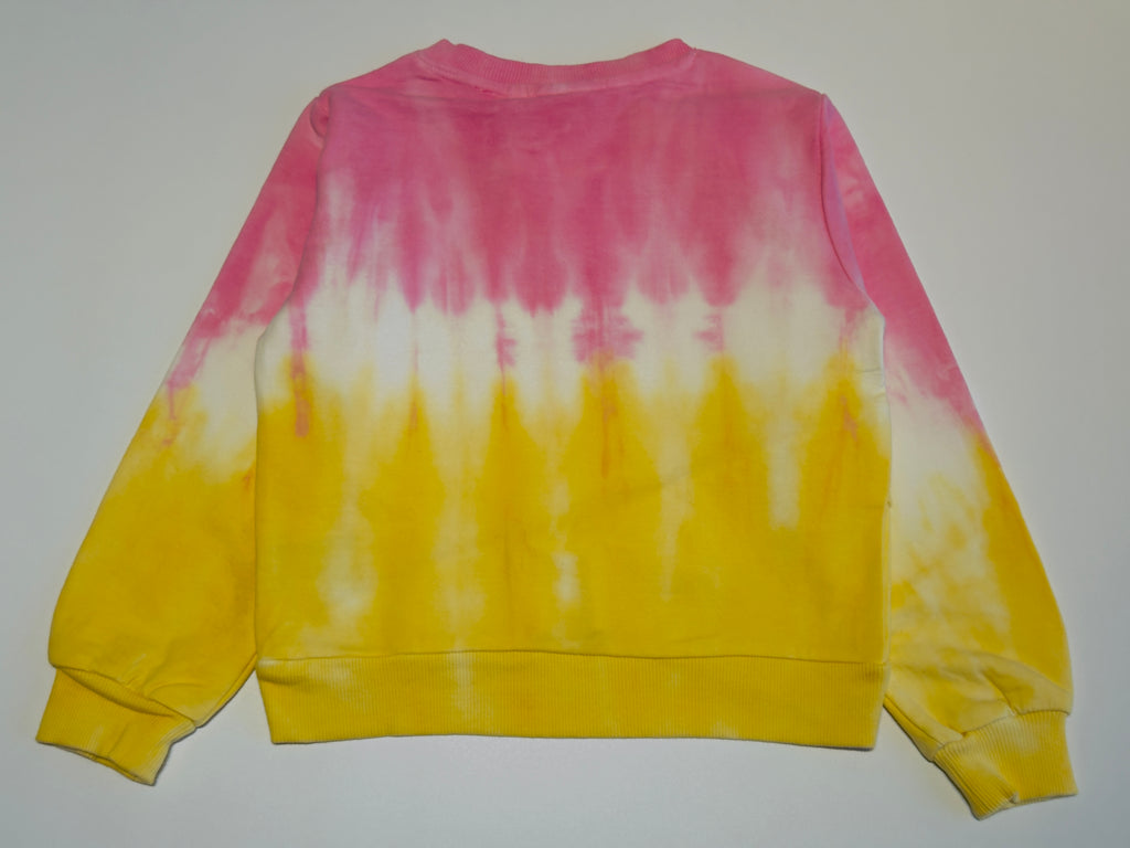 Edmama Pink–Yellow Tie-Dye Girls Sweatshirt