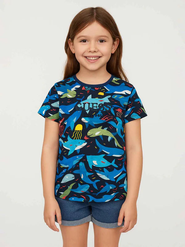 Girls Ocean Print T-Shirt 🌊