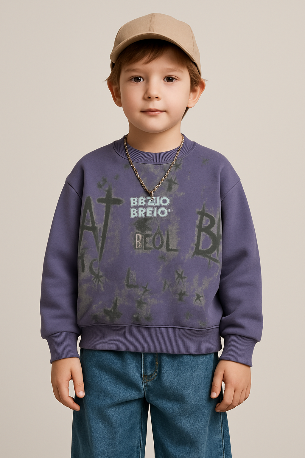 Imported Unisex Graphic Sweatshirt – Purple Streetwear Style