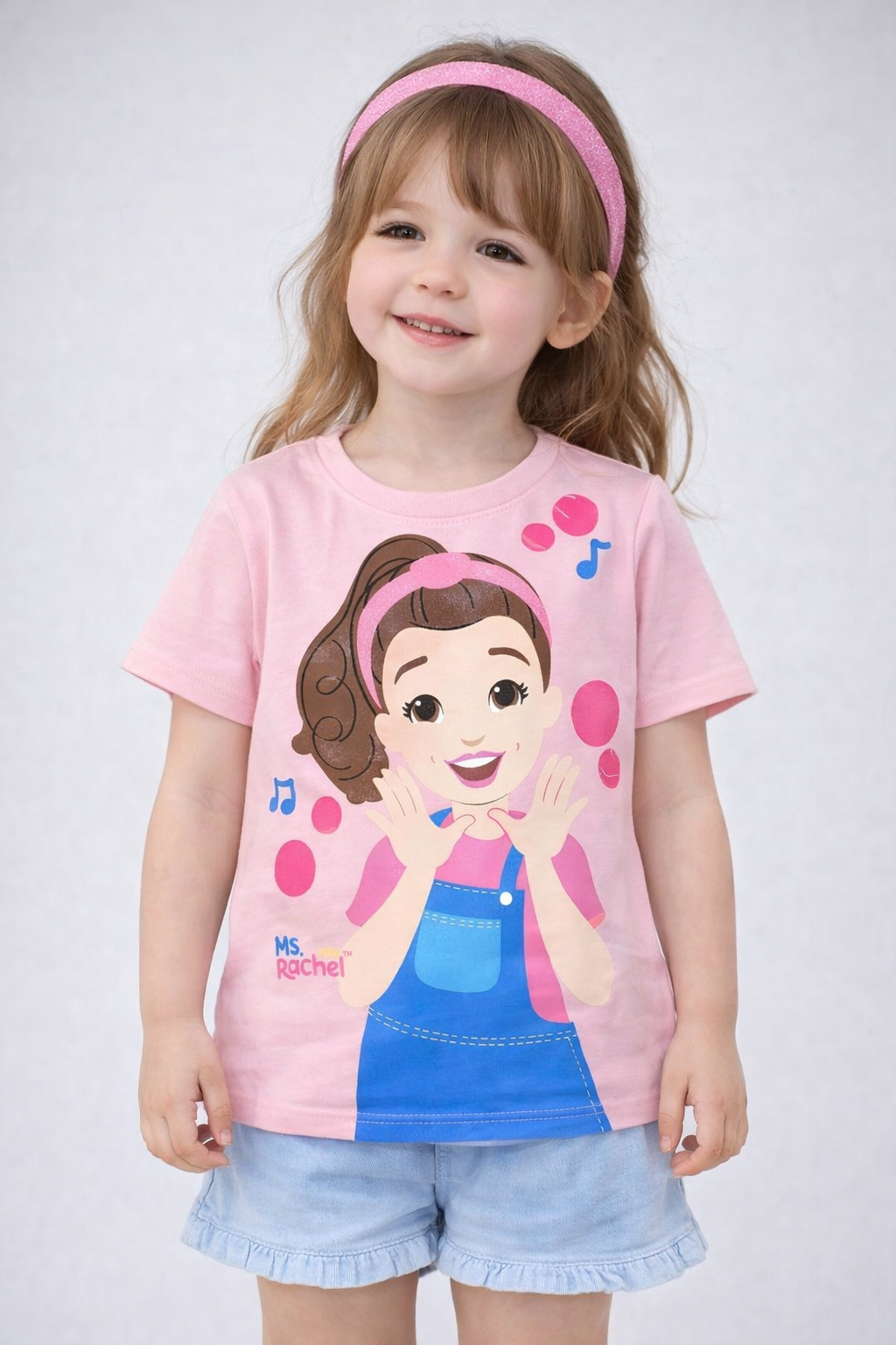 Girls Pink Cartoon Graphic T-Shirt