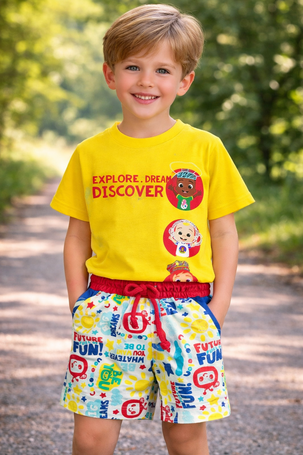 Cocomelon Explore Dream Discover Unisex Shorts Set 🌈